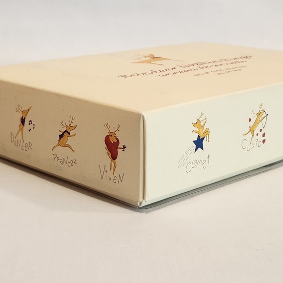 Vintage Pottery Barn Reindeer Napkin Rings Set 9 Christmas Holiday Table Decor - Picture 7 of 8